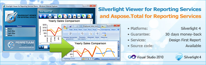use of Aspose Rendering Extensions with Silverlight Viewer for Reporting Services