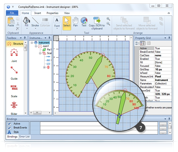 Automatic layout of gauge elements